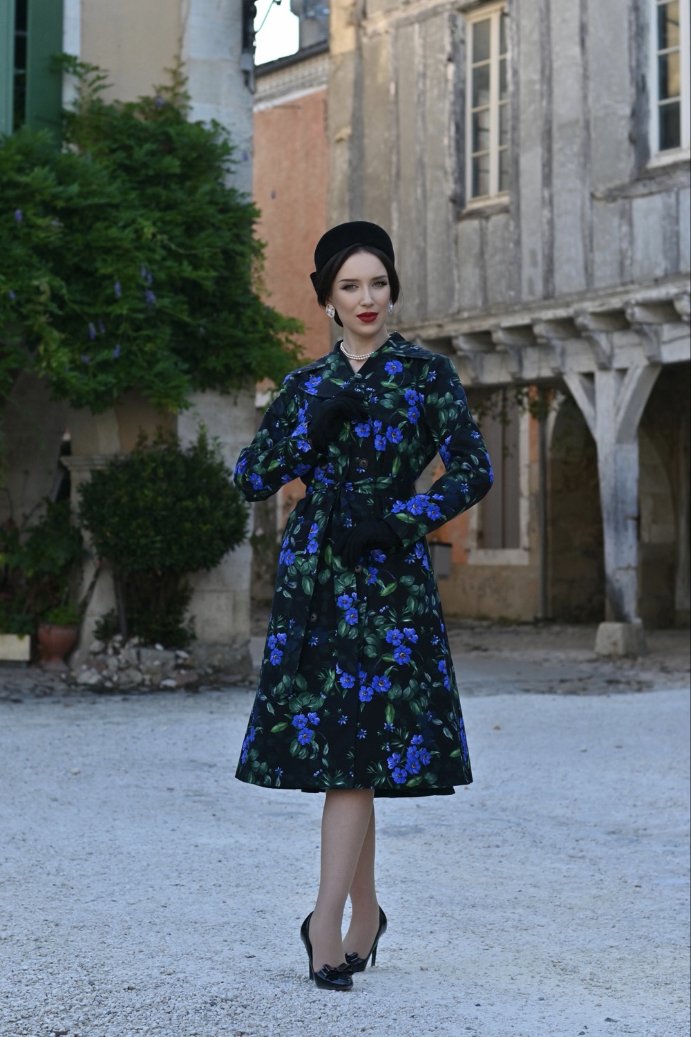 Brooke Floral Swing Coat in Extended Sizing